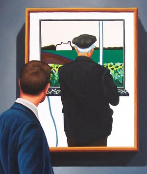 Image of Vader Voor Het Venster Schilderij