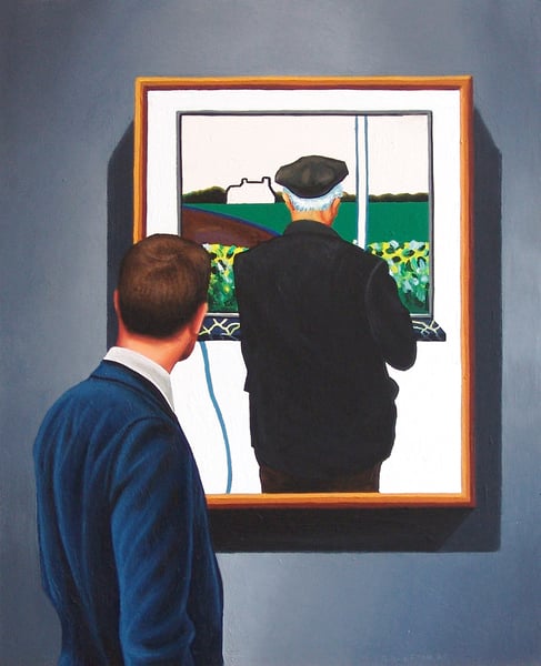 Image of Vader Voor Het Venster Schilderij