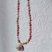 Image 4 of Clay Elephant Necklace with Marble and Yellow Aventurine Beads
