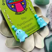 Image 3 of Blue Ghostie Upcycled Earrings