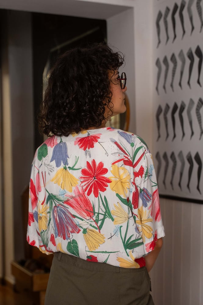 Image of Camicia fiori white