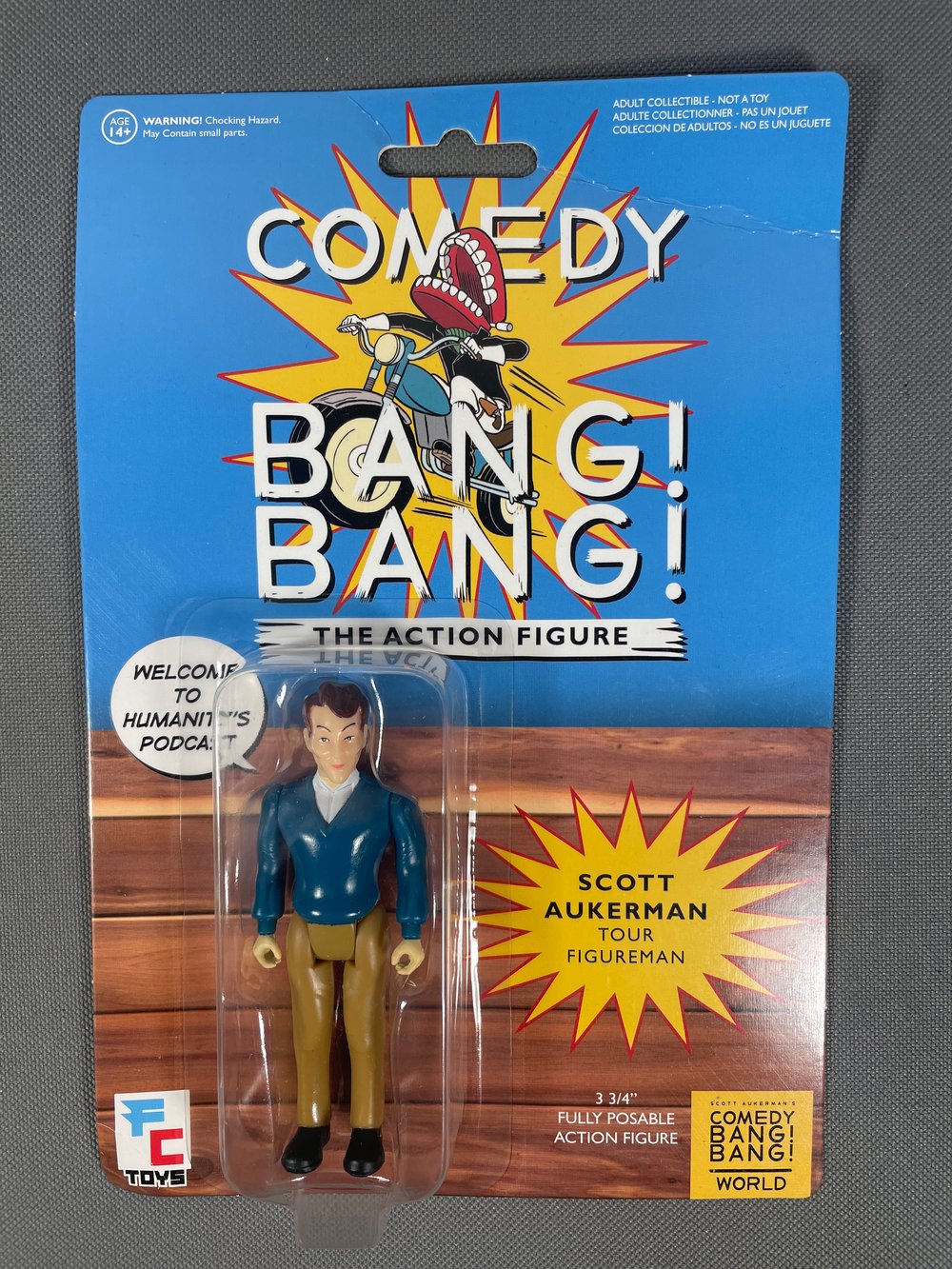 DAMAGED CARDING:  Comedy Bang! Bang!  Tour Exclusive Scott Aukerman Action Figure by FC Toys! 