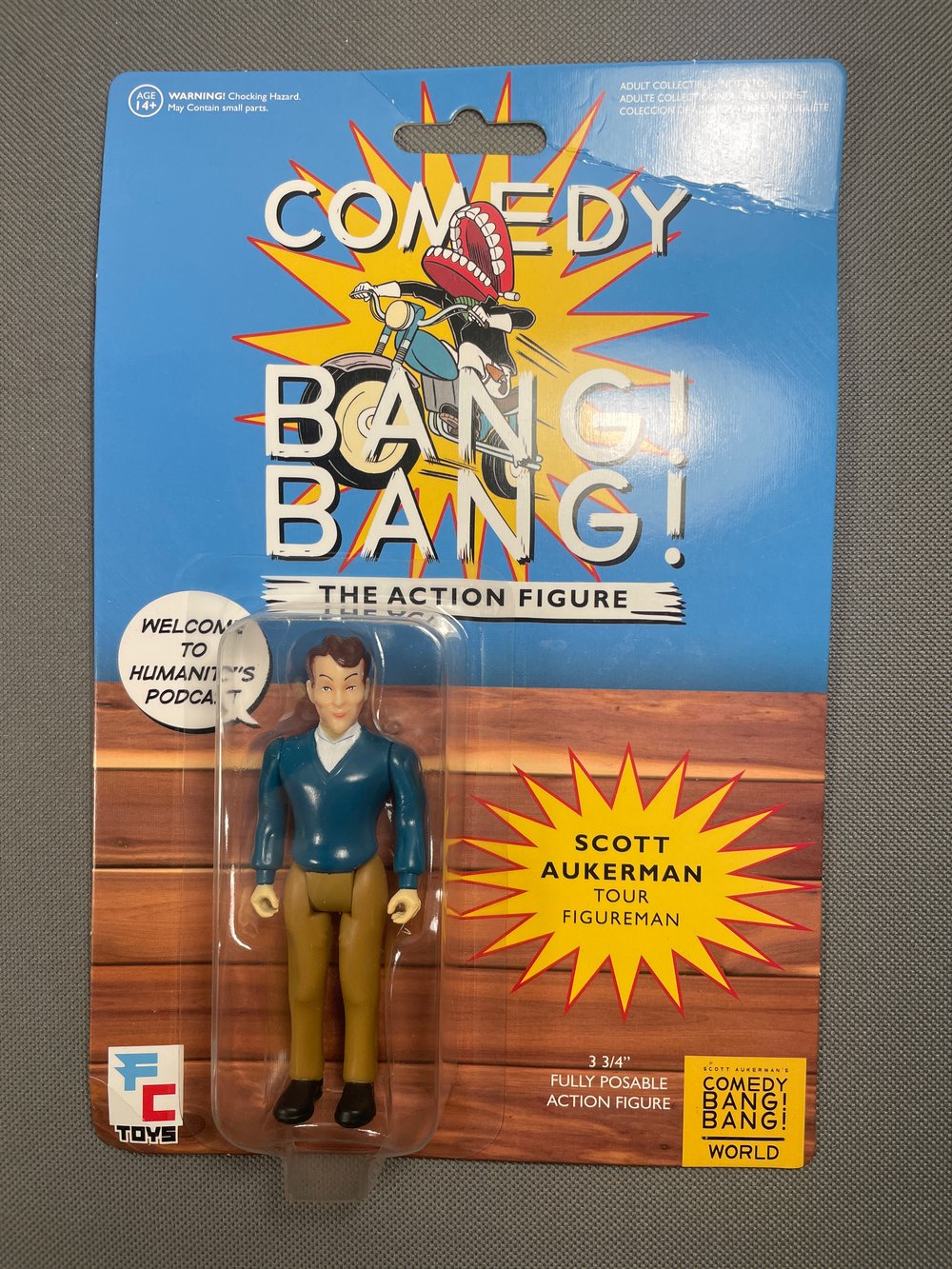 DAMAGED CARDING:  Comedy Bang! Bang!  Tour Exclusive Scott Aukerman Action Figure by FC Toys! 