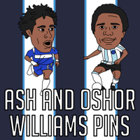 Ashley Williams // Oshor Williams- Stockport County Pennodraws Pin Badge