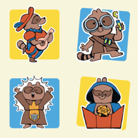 Image 3 of Raccoon Adventurer Stickers