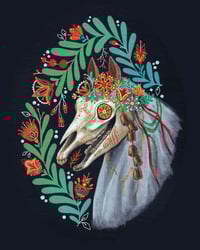 Image 2 of Mari Lwyd in gold oval frame