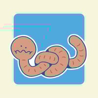 Worried Worm Sticker