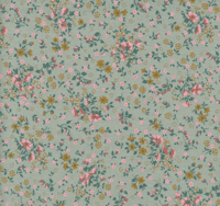 toile cirée liberty sauge et rose