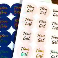 Image 4 of Foiled Baby Gender Reveal Stickers