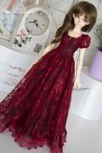 Image 3 of LIMITED - Red and Black lace gown + cloak for MNF/PetiteMarionette girls