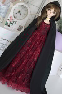 Image 1 of LIMITED - Red and Black lace gown + cloak for MNF/PetiteMarionette girls