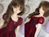 Image 5 of LIMITED - Red and Black lace gown + cloak for MNF/PetiteMarionette girls