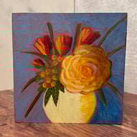 ART - Floral on Blue