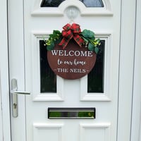 Image 2 of 12" Handmade Personalised Welcome Sign,Tartan Welcome Sign,Home Decor,Family Wall Sign,New Home Gift