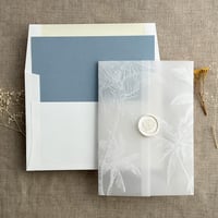 Image 1 of Palm trees printed vellum wrap for 5x7 cards PACK of 10