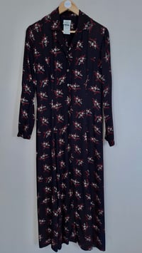 Image 5 of Vintage 90's Laura Ashley Dark Floral Button Down Shirt Maxi Dress (Size 12-14)