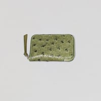 Image 3 of ZIPPER WALLET - GREEN OSTRICH