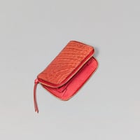 Image 2 of ZIPPER WALLET - RED ALLIGATOR