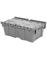 Image 1 of Attached Lid Container with Traction Bottom, 20 x 12 x 7", Grey DC201207GREY