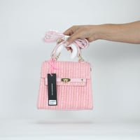 Image 3 of Like Dreams Stella Pastel Straw Crossbody Bag - Blush