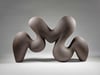 Flow No 2 - Hand-Built Black Ceramic Sculpture 