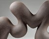 Flow No 2 - Hand-Built Black Ceramic Sculpture 