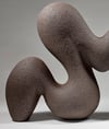 Flow No 2 - Hand-Built Black Ceramic Sculpture 