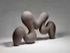 Flow No 2 - Hand-Built Black Ceramic Sculpture 