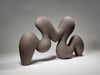 Flow No 2 - Hand-Built Black Ceramic Sculpture 