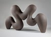 Flow No 2 - Hand-Built Black Ceramic Sculpture 