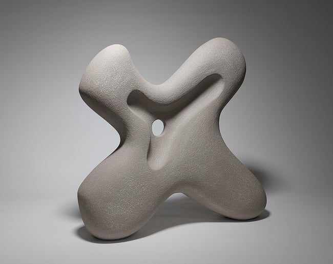 Stand - Hand-Built Grey Ceramic Sculpture 