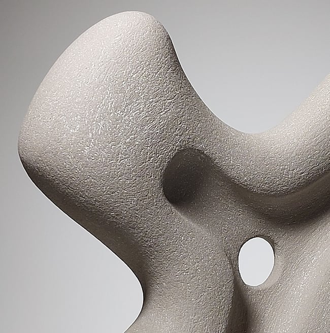 Stand - Hand-Built Grey Ceramic Sculpture 