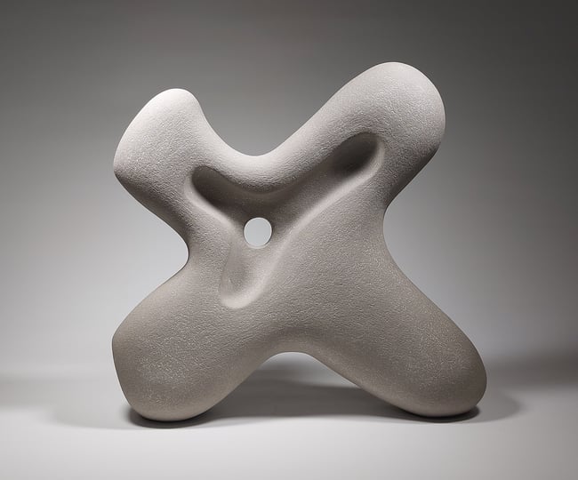 Stand - Hand-Built Grey Ceramic Sculpture 