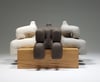 Sitting X Men -  Mini Hand‑Built Ceramic Sculptures 
