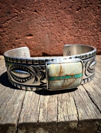 Image 1 of WL&A Handmade Ingot Old Style Repoussé Royston Ribbon Cuff - Size 7" to 7.5" Wrist