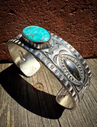 Image 3 of WL&A Handmade Ingot Old Style Repoussé White Water Cuff - Size 7" to 7.5" Wrist 