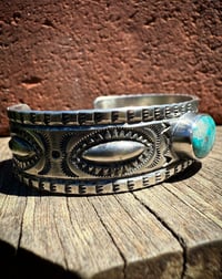 Image 5 of WL&A Handmade Ingot Old Style Repoussé White Water Cuff - Size 7" to 7.5" Wrist 