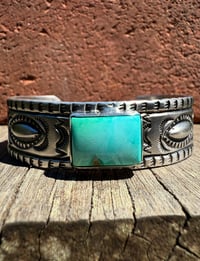 Image 1 of WL&A Handmade Ingot Old Style Repoussé Mint Royston Cuff - Size 7" to 7.5" Wrist