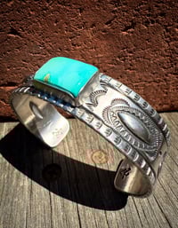 Image 2 of WL&A Handmade Ingot Old Style Repoussé Mint Royston Cuff - Size 7" to 7.5" Wrist