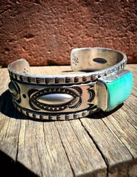Image 4 of WL&A Handmade Ingot Old Style Repoussé Mint Royston Cuff - Size 7" to 7.5" Wrist