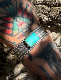 Image 5 of WL&A Handmade Ingot Old Style Repoussé Mint Royston Cuff - Size 7" to 7.5" Wrist