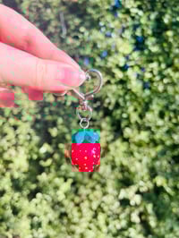 Strawberry Polymer Clay Keychain