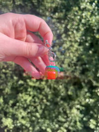 Happy Orange Polymer Clay Keychain