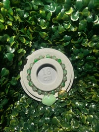 Image 2 of "Green Money Buddha" Beaded Bracelet 