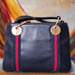 Image of  Vtg Gucci Blue Leather Handbag 