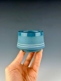 Image 1 of No.15 | Teal and Blue Marbled Porcelain Tumbler 