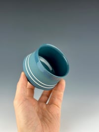 Image 2 of No.16 | Teal and Blue Marbled Porcelain Tumbler 