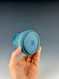 Image 3 of No.16 | Teal and Blue Marbled Porcelain Tumbler 