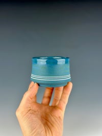Image 1 of No.17 | Teal and Blue Marbled Porcelain Tumbler 