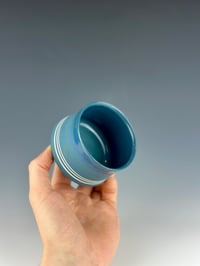 Image 3 of No.17 | Teal and Blue Marbled Porcelain Tumbler 